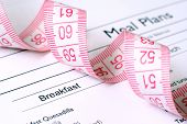 picture of plans  - Close up of measure tape onMeal plan - JPG 