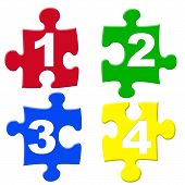 foto of puzzel  - 1234 numbers puzzel pieces - JPG 