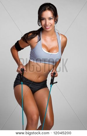 Picture or Photo of Beautiful healthy fitness woman exercising