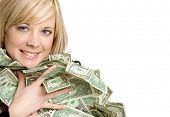 foto of money  - Woman Holding Money - JPG 