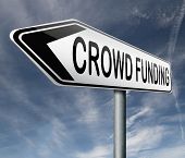 picture of funds  - crowd funding crowdfunding or sourcefunding public money raising for a project - JPG 