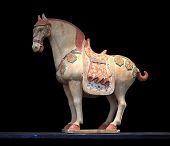 foto of horse  - a Chinese ceramic horse ancient sculpture - JPG 