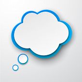 foto of illustration  - Vector illustration of white and blue paper cloud - JPG 