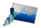 stock photo of gain  - Business Graph with stocks showing profits and gains illustration - JPG 