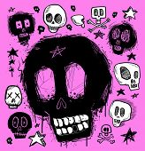 image of dead-line  - Skull doodles collection - JPG 