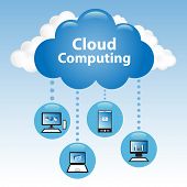 picture of computer  - Cloud computing concept - JPG 