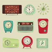 image of clockface  - Set of Retro Clocks - JPG 