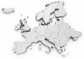 image of map  - 3d rendering of a map of Europe - JPG 