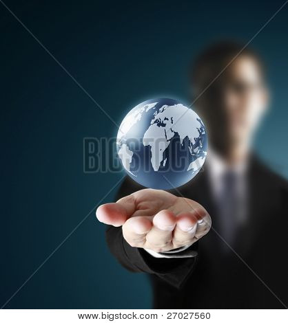 Picture or Photo of Holding a glowing earth globe in his hands