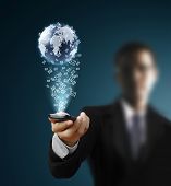 picture of globe  - Touch screen mobile phone - JPG 