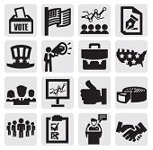 stock photo of handshake  - vector black election icons set on gray - JPG 