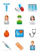 stock photo of medical doctors  - Vector illustration Set of medical icons  - JPG 