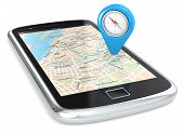 image of map  - Black Smartphone - JPG 