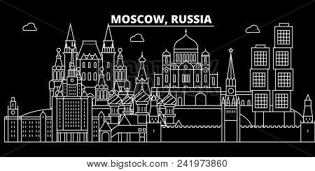 Poster: Moscow City Silhouette Skyline Russia