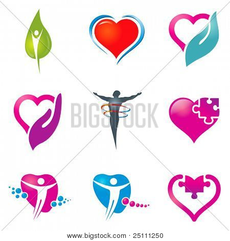 Picture or Photo of Various colorful health care icons for your  designs.