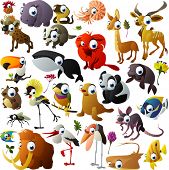 stock photo of animals  - big vector animal set - JPG 