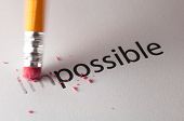 pic of possibility  - Changing the word impossible to possible  - JPG 