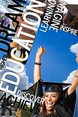 picture of education  - An education montage or layout with photos and text of students and graduates - JPG 