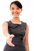 image of handshake  - Business woman ready to handshake  - JPG 