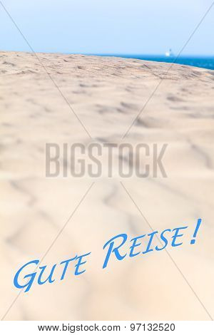 goodbye view to the sea horizon gute reise german bon voyage