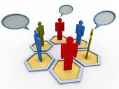 pic of group  - 3d people in group with speech bubble - JPG 