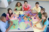 stock photo of art  - Teacher and students in art class - JPG 