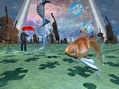 foto of surreal  - Surreal scene with various eelements - JPG 
