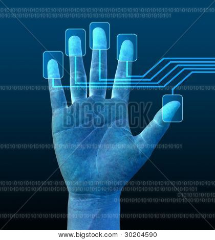 Picture or Photo of Scanning of a finger on a touch screen interface