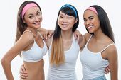 Group Pretty Girls Bikinis Best Friends Stock Images
