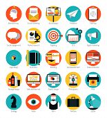 Marketing And Design Services Flat Icons Set