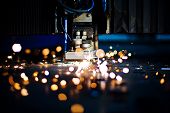 picture of industrial  - close-up laser at work with the emitted bright sparks
** Note: Slight graininess, best at smaller sizes - JPG 