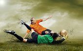 image of competition  - Shoot of football player on the outdoors field - JPG 