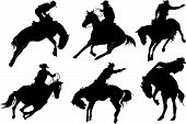 pic of horse  - Cowboy on horse silhouettes on a white background - JPG 