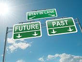 picture of future  - Illustration depicting a highway gantry sign with a past or future concept - JPG 