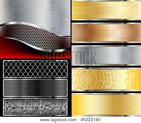 Picture or Photo of Illustration of abstract background with a metallic element. Vector.