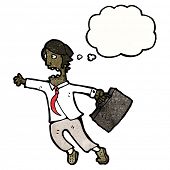 stock photo of rush  - cartoon rushing businessman - JPG 