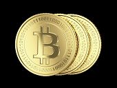 stock photo of currency  - Golden Bitcoin coin  - JPG 