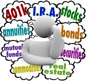 foto of future  - A thinking person wonders what are the best choices for investing for the future - JPG 