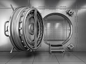 foto of banking  - Open Bank Vault Door - JPG 