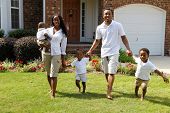 pic of home  - African American family together outside their home - JPG 