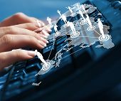 pic of future  - Computer keyboard and multiple social media images - JPG 