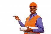 picture of construction worker  - Portrait of an African American - JPG 