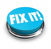 image of fix  - A blue button with the words Fix It - JPG 