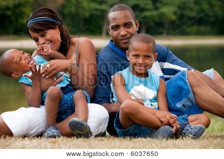 Picture or Photo of Happy black family enjoying their free day
