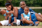 image of black  - Happy black family enjoying their free day - JPG 
