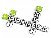foto of feedback  - 3D Get Great Feedback Crossword on white background - JPG 