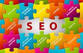 image of puzzle  - Search Engine Optimization Abstract vector puzzle background - JPG 