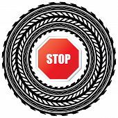 picture of competition  - tire track with stop sign with special design - JPG 