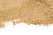 stock photo of beach  - closeup of a pile of sand of a beach or a desert on a white background - JPG 