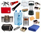 picture of objects  - Objects useful in an emergency situation isolated on white - JPG 